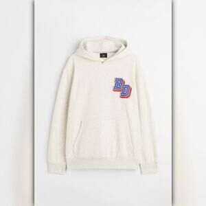 A524 • Relaxed Fit Varsity BD Graphic Hoodie – Heather Grey